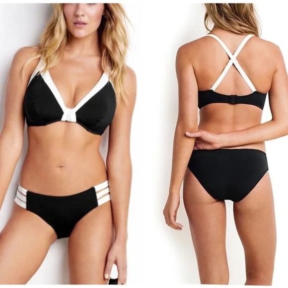 SEAFOLLY Halter F Cup Top / Bikini Bottom Swim Set - Picture 3 of 7